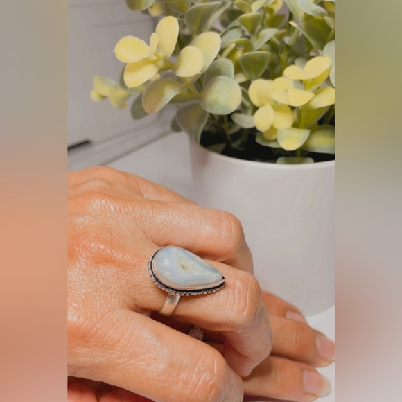 NWT 925 Sterling Silver Plated moonstone white women’s ring size 8 - Picture 7 of 15